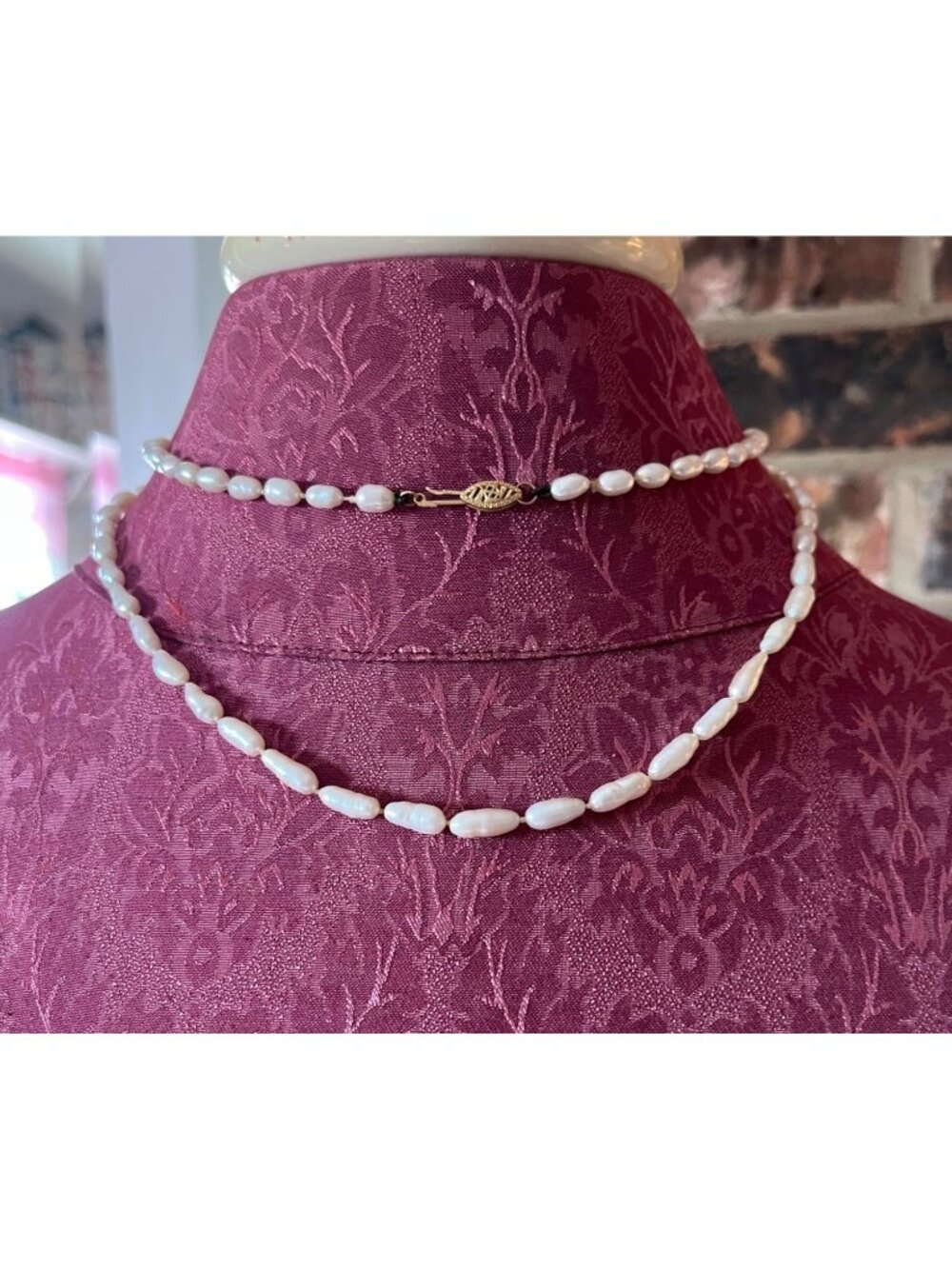 14k Gold Clasp Baroque Freshwater Pearl Necklace Hand-Knotted Classic Style 34.5 - Picture 4 of 9